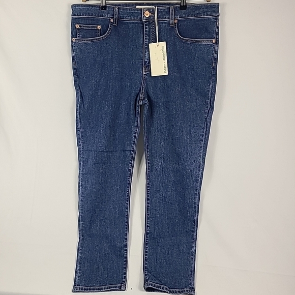Ginger and Dandelion Women's Bloat Friendly Jeans High Rise Stretchy Blue Sz 34